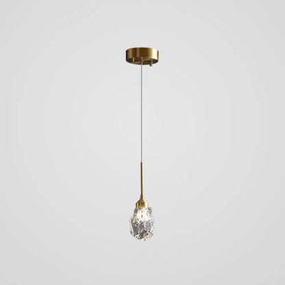 Modern Mini Crystal Pendant Light with Brass Finish for Living Room, Bar, and Coffee Shop Ceiling