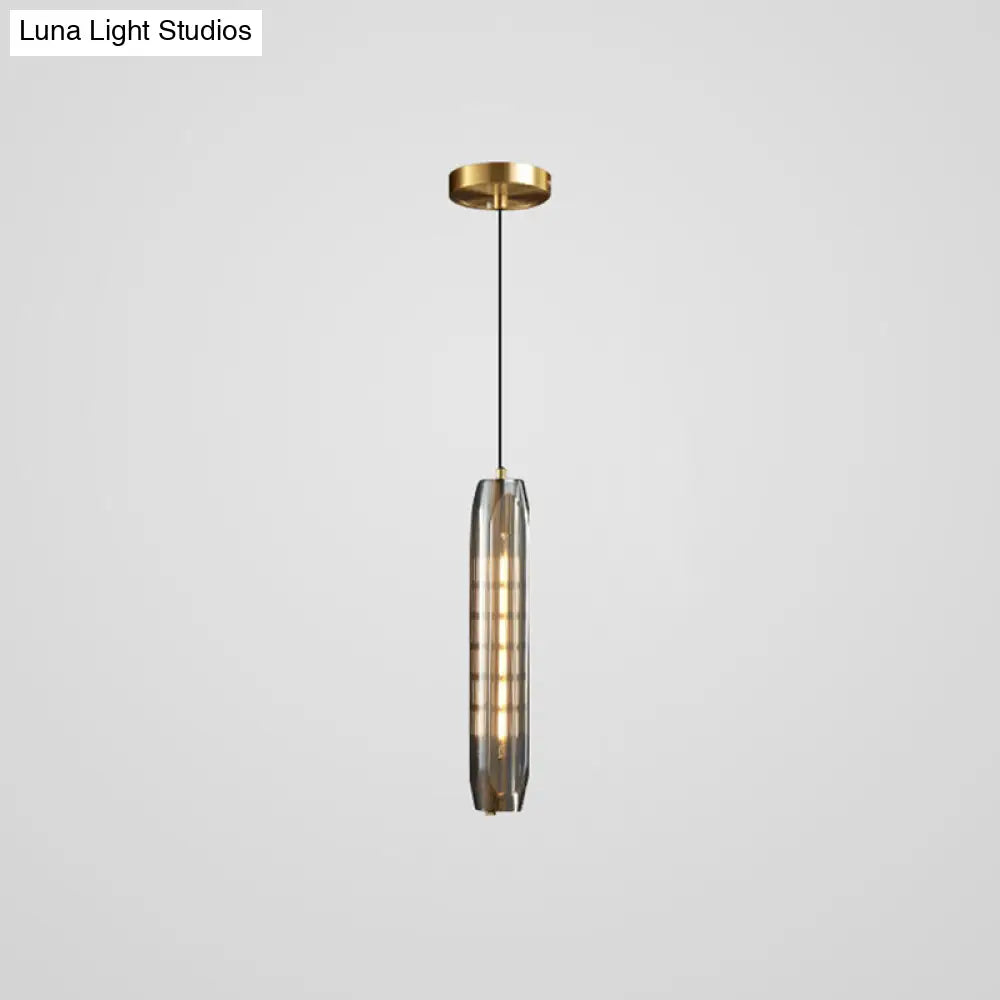 Modern Mini Crystal Pendant Light with Brass Finish for Living Room, Bar, and Coffee Shop Ceiling