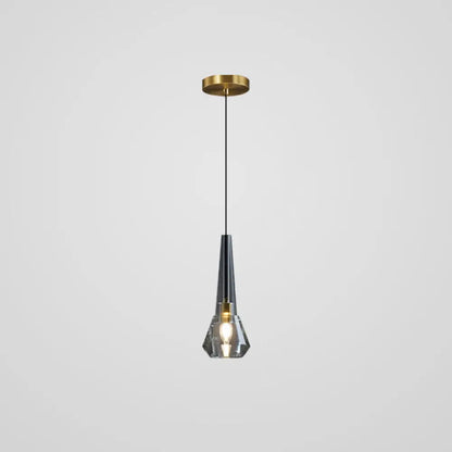 Modern Mini Crystal Pendant Light with Brass Finish for Living Room, Bar, and Coffee Shop Ceiling