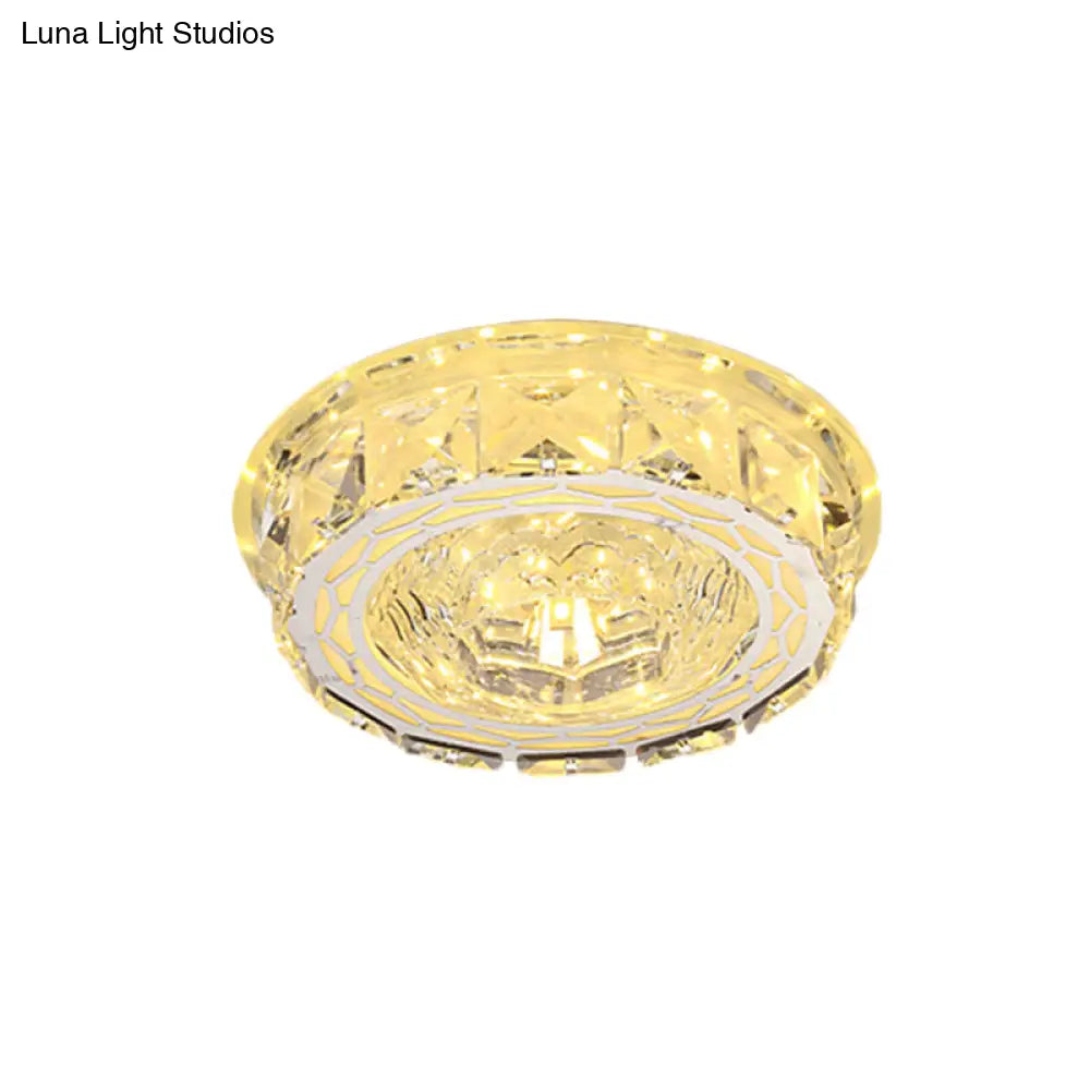 DecorBites™ DecorBites™ Modern Mini LED Ceiling Flush Mount Light with Clear Crystal for Hallway