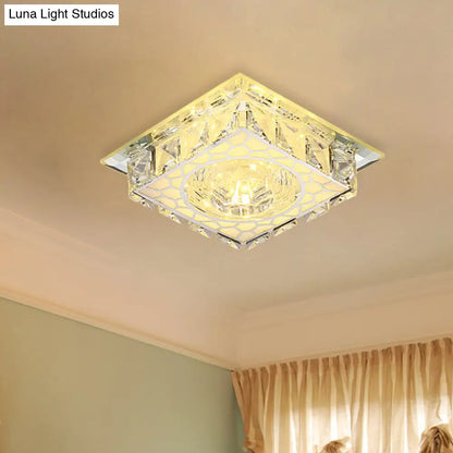 DecorBites™ DecorBites™ Modern Mini LED Ceiling Flush Mount Light with Clear Crystal for Hallway