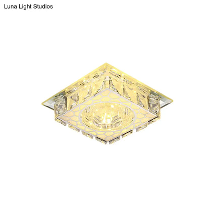 DecorBites™ DecorBites™ Modern Mini LED Ceiling Flush Mount Light with Clear Crystal for Hallway