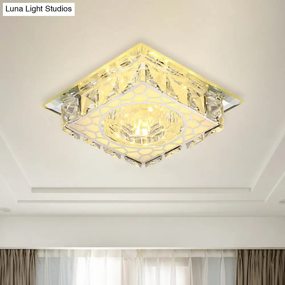 DecorBites™ DecorBites™ Modern Mini LED Ceiling Flush Mount Light with Clear Crystal for Hallway