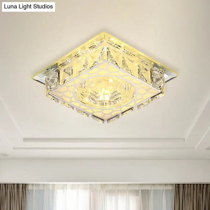 DecorBites™ DecorBites™ Modern Mini LED Ceiling Flush Mount Light with Clear Crystal for Hallway