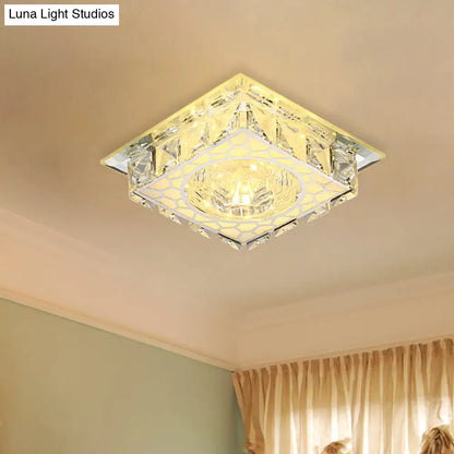 DecorBites™ DecorBites™ Modern Mini LED Ceiling Flush Mount Light with Clear Crystal for Hallway