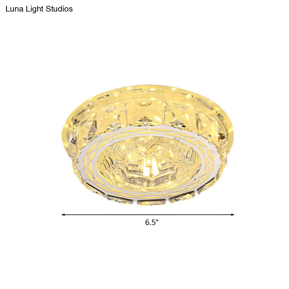 DecorBites™ DecorBites™ Modern Mini LED Ceiling Flush Mount Light with Clear Crystal for Hallway