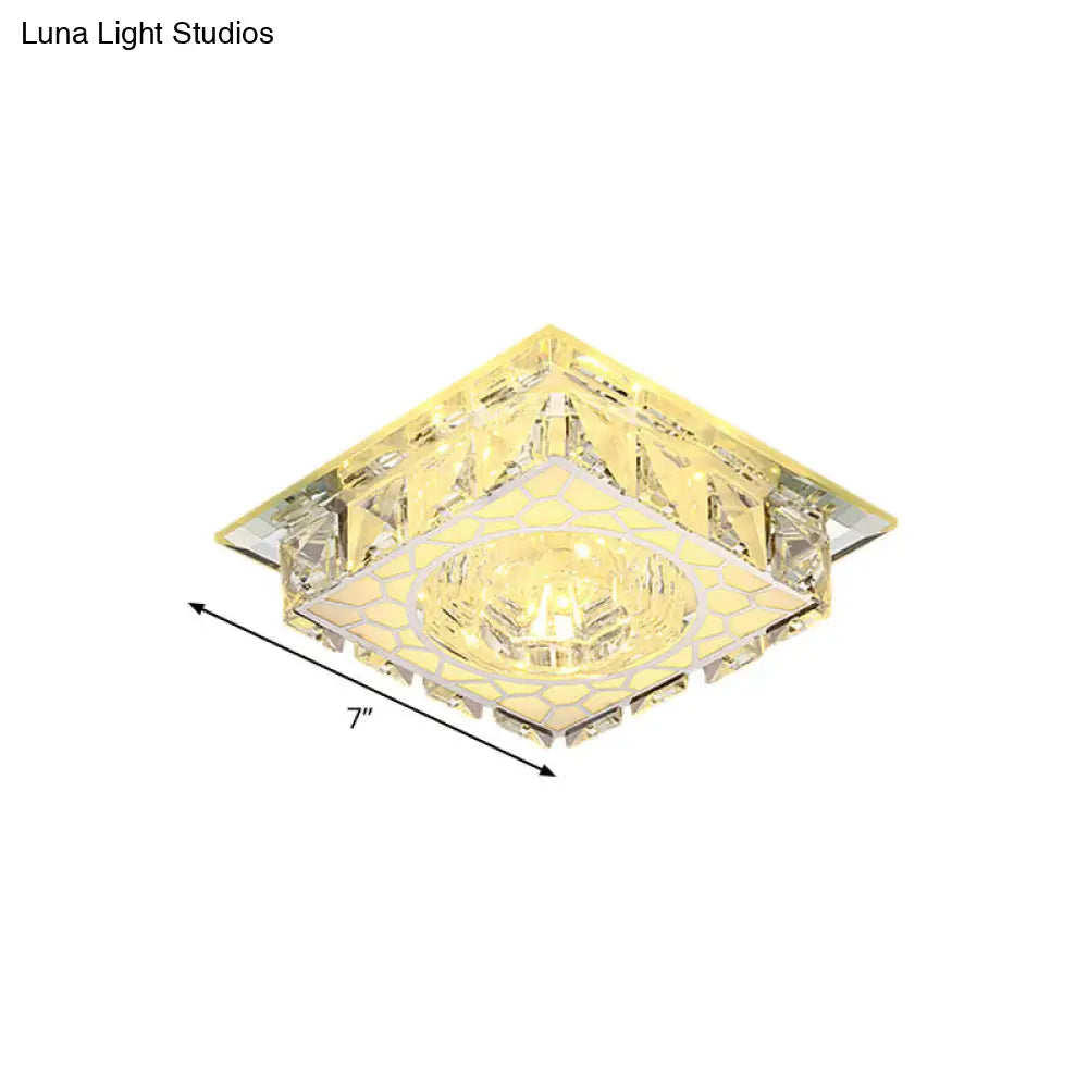 DecorBites™ DecorBites™ Modern Mini LED Ceiling Flush Mount Light with Clear Crystal for Hallway