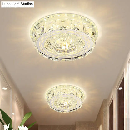 DecorBites™ DecorBites™ Modern Mini LED Ceiling Flush Mount Light with Clear Crystal for Hallway
