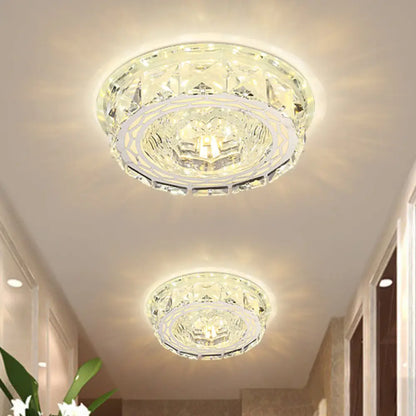 DecorBites™ DecorBites™ Modern Mini LED Ceiling Flush Mount Light with Clear Crystal for Hallway