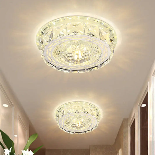 DecorBites™ DecorBites™ Modern Mini LED Ceiling Flush Mount Light with Clear Crystal for Hallway