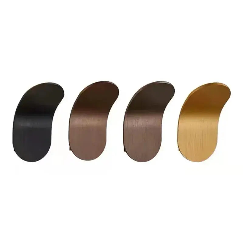 Modern minimalist adjustable led wall light with four curved metal hooks in matte black bronze dark brown and brushed gold finishes