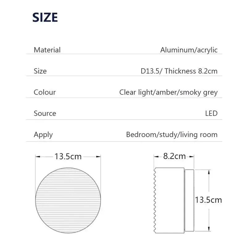 Modern minimalist amber and cream glass wall sconce with circular led light and aluminum acrylic finish for bedroom decorbites amber jelly led
