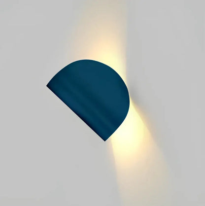 A sleek matte teal semi-circular wall lamp with modern minimalist design for decorbites art decor rotating use