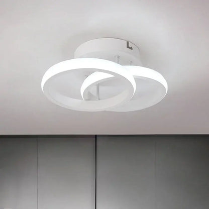 Modern minimalist black acrylic led ceiling lamp with two interlocking white led rings for bedroom decorbites acrylic led ceiling light