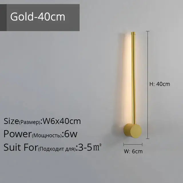 Gold 40cm tall wall lights with sleek cylindrical design and circular base for decorbites creative staircase wall