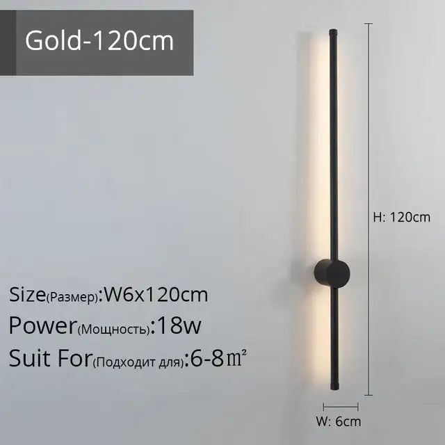 A sleek modern gold wall light with slim vertical design and circular base for decorbites creative staircase wall use