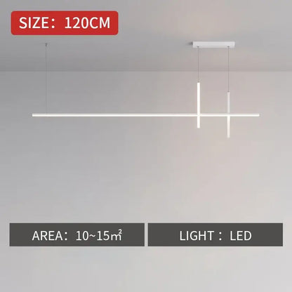 Modern minimalist white decorbites dimmable led pendant light with geometric design 120cm length for kitchen strip lighting