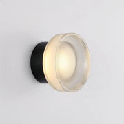 Modern minimalist black wall sconce with decorbites elegant glass led diffuser for warm bedroom lighting decor