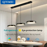 Modern minimalist black finish pendant lights with sleek circular shades and rectangular ceiling mount for dining room decorbites black finish