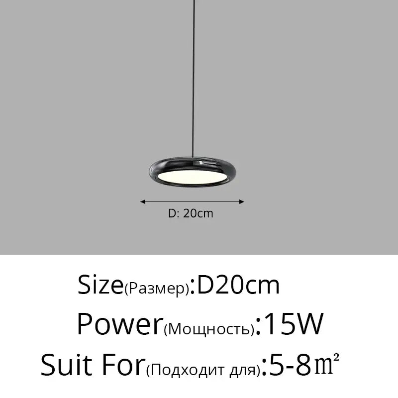 Black finish pendant light with a 20cm diameter featuring a modern minimalist design for dining room decorbites black finish