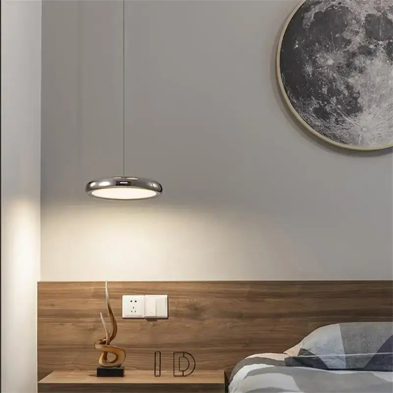 Modern minimalist pendant lights with black finish and sleek chrome circular design for dining room decorbites black finish