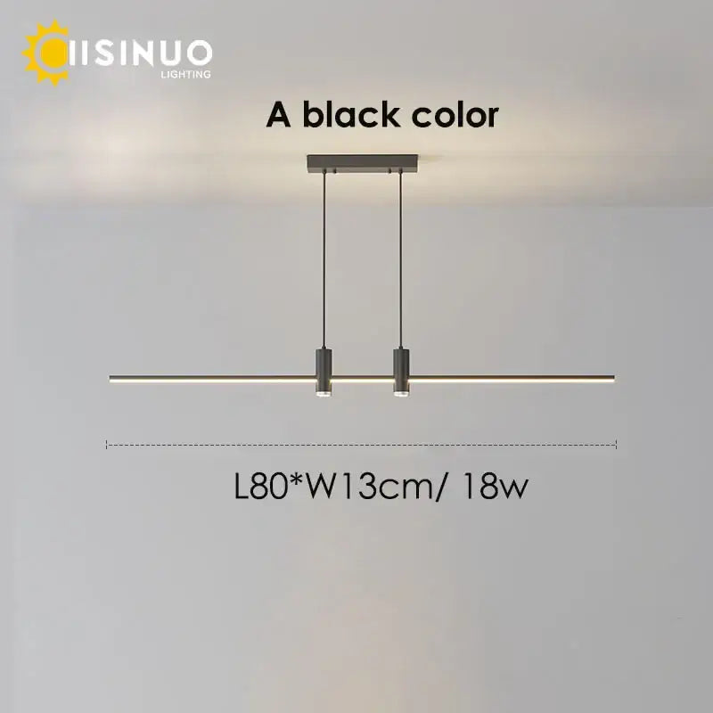Black modern pendant light with sleek rectangular design and two hanging cylindrical fixtures decorbites adjustable led pendant