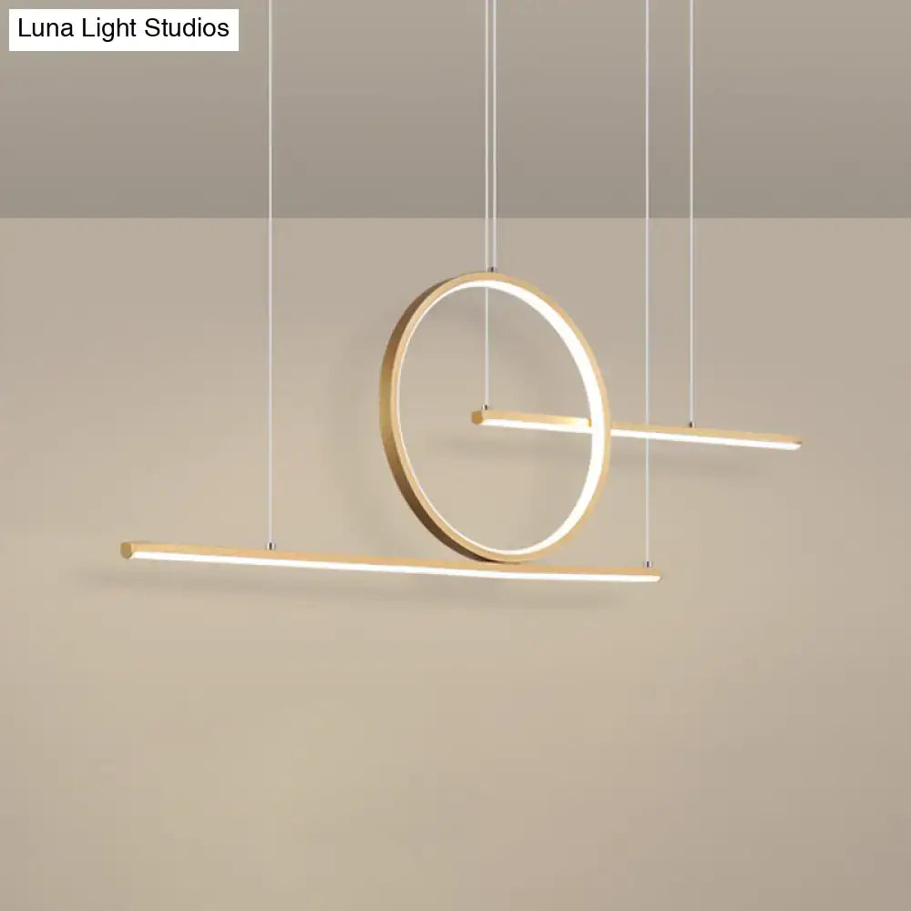 Modern minimalist black gold metal pendant light with dual lines and warm white led illumination 220v-240v 110v-120v