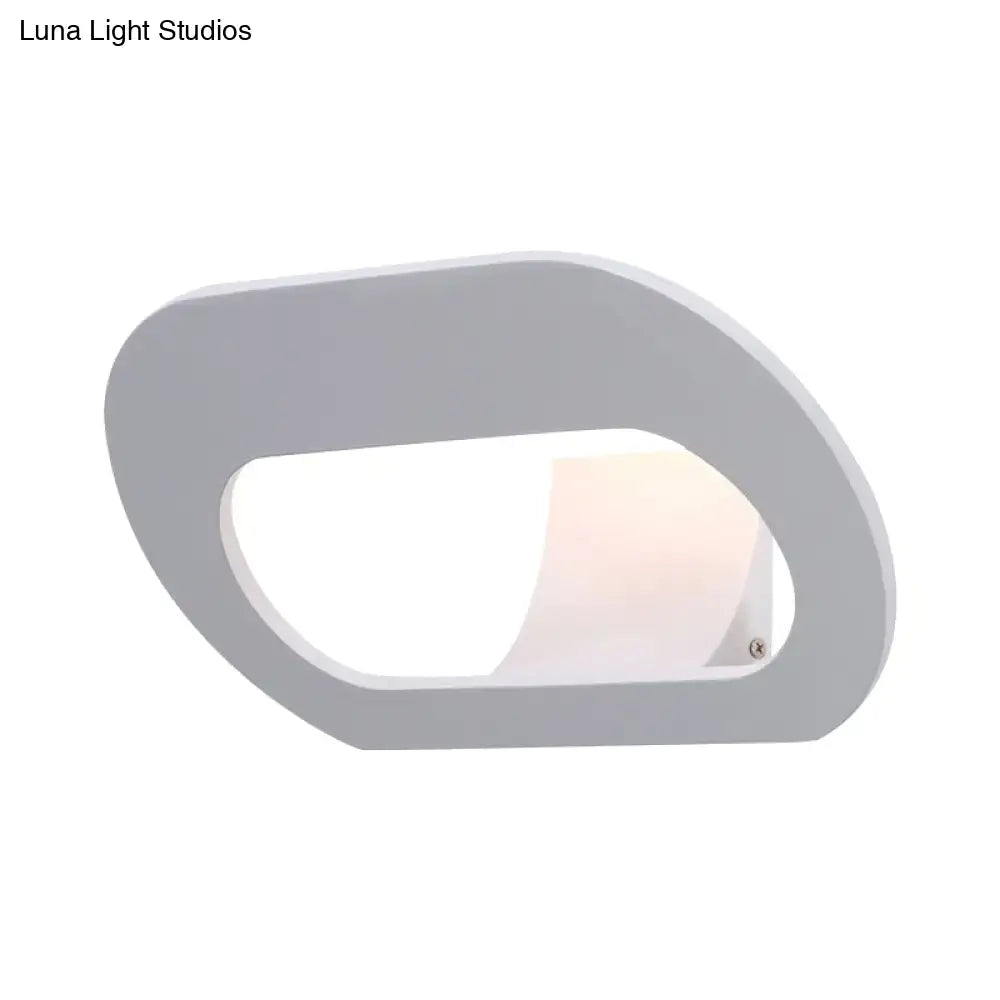 Modern minimalist black and grey oval shade wall lamp with soft white light diffuser and maximum bulb wattage for bedroom use