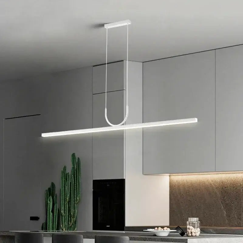 Modern white led pendant light with sleek minimalist design and thin cables for decorbites black led ceiling chandelier