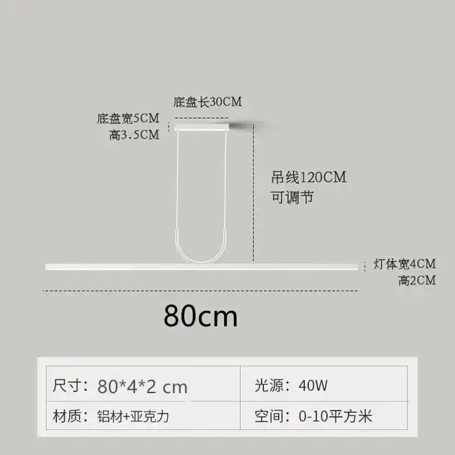 Modern minimalist black led ceiling chandelier with matte white aluminum and acrylic design for kitchen island decorbites black led