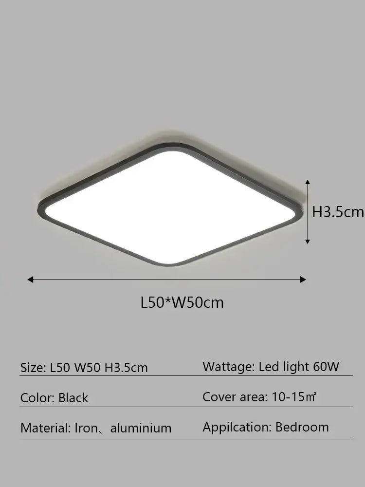 Modern minimalist black diamond-shaped led ceiling lamp made of iron and aluminum for living room decorbites led ceiling