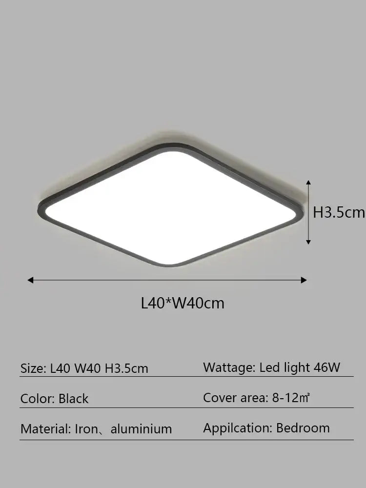 Modern minimalist black diamond-shaped led ceiling lamp made of iron and aluminum for living room decorbites ceiling lamp