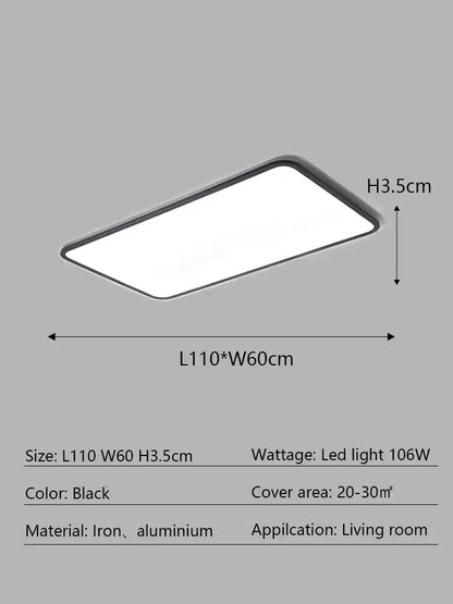 Modern minimalist black led ceiling lamp with sleek iron and aluminum frame ideal for living room decorbites led ceiling use