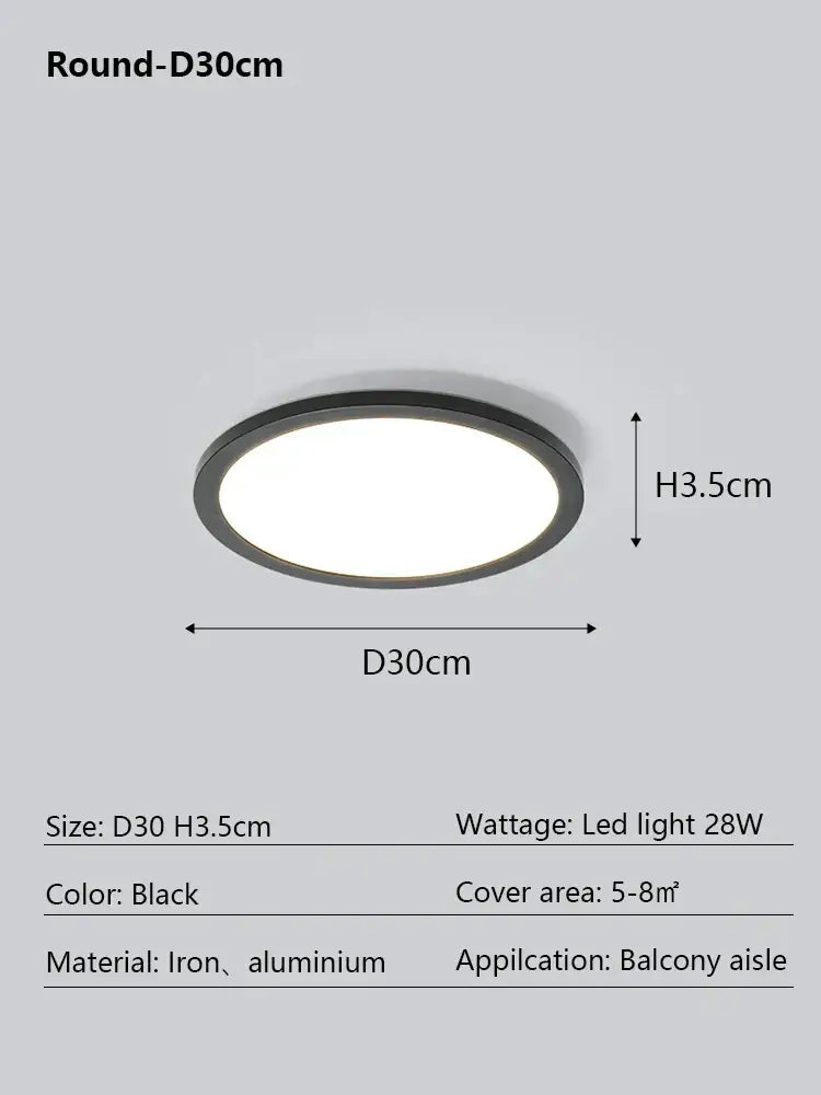 Modern minimalist black led ceiling lamp with sleek iron and aluminum frame ideal for balcony aisles decorbites led ceiling