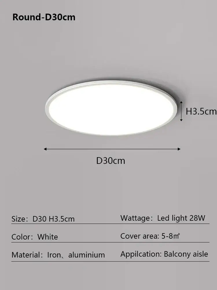 Modern minimalist black led ceiling lamp with white round iron and aluminum frame for balcony aisle decorbites led ceiling