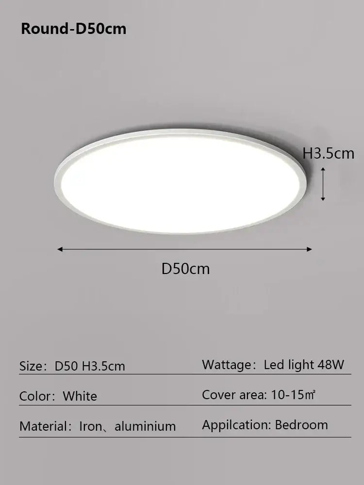 Modern minimalist black led ceiling lamp with white round iron and aluminum design 50cm decorbites led ceiling lamp