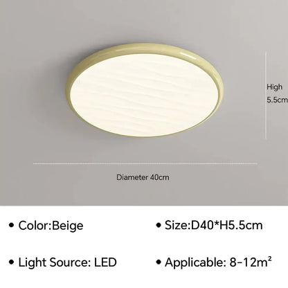 Beige circular decorbites led ceiling light with smooth textured surface and rounded edges for bedroom use