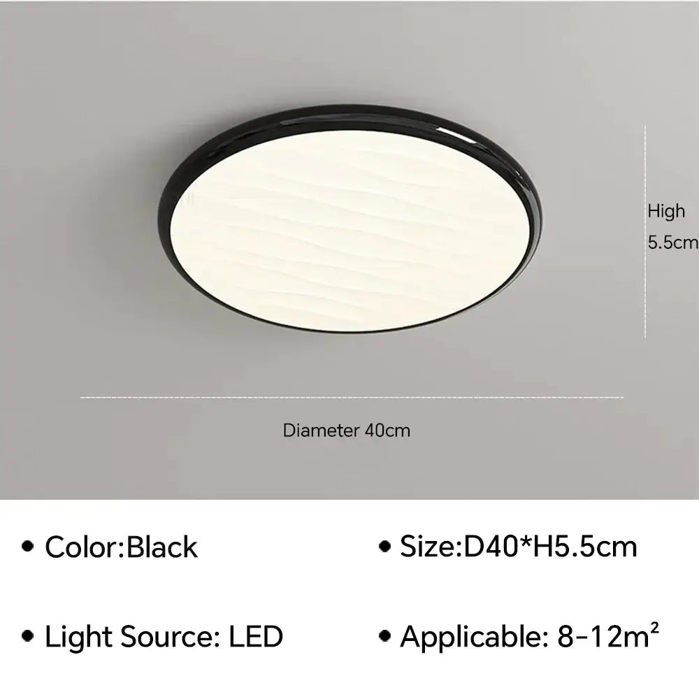 Modern minimalist black led ceiling light with glossy frame and diffused illumination by decorbites led ceiling light