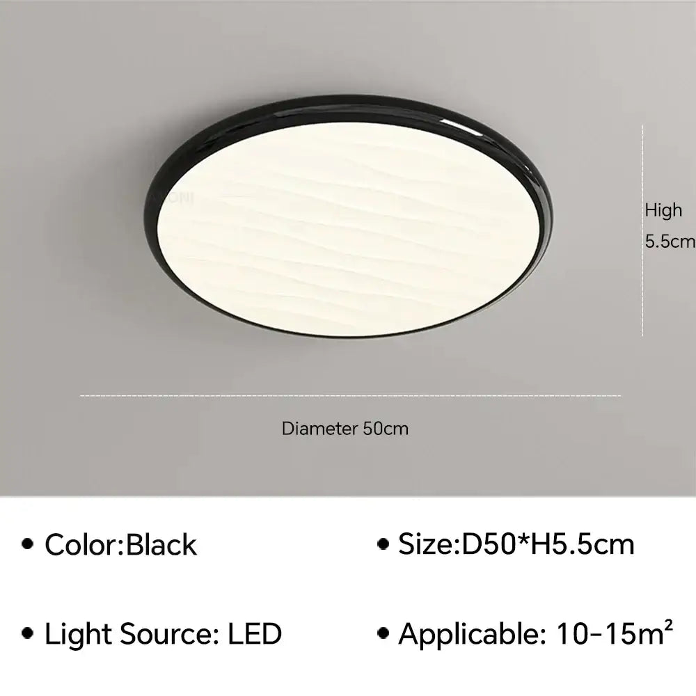 Modern minimalist black led ceiling light with remote control 50cm diameter decorbites led ceiling light for bedroom decor