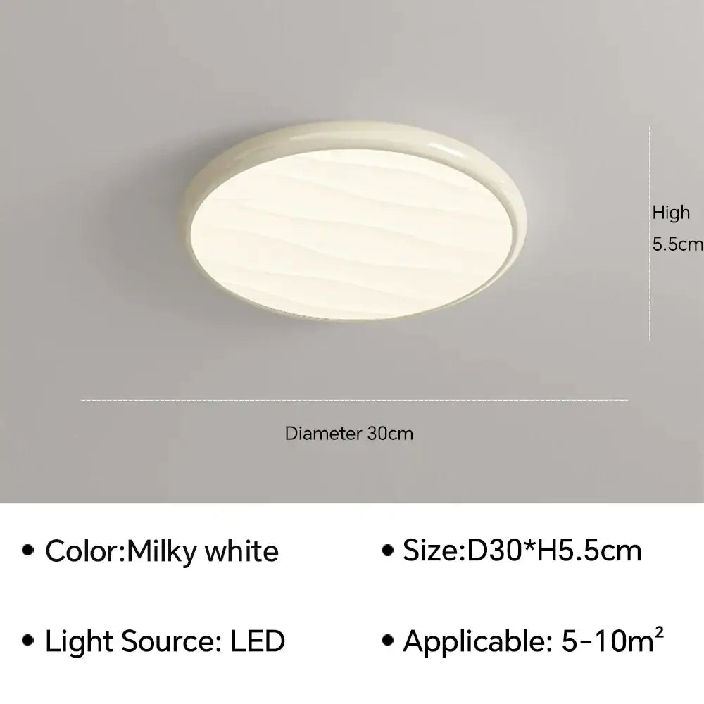 Modern minimalist black decorbites led ceiling light with milky white circular textured surface for bedroom use