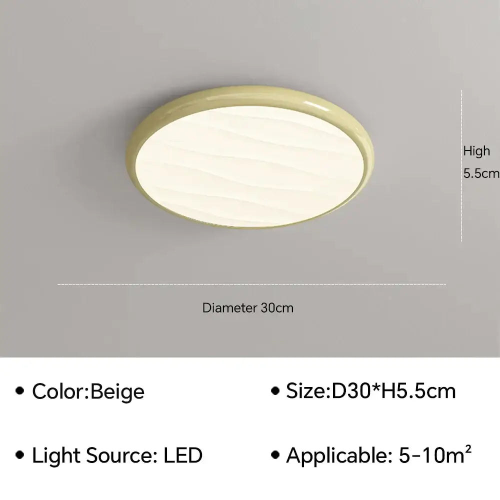 Modern minimalist black led ceiling light with beige circular diffuser and rounded frame for bedroom decorbites led ceiling