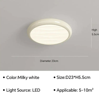 Modern minimalist black decorbites led ceiling light with milky white diffuser and subtle wavy texture for bedroom use