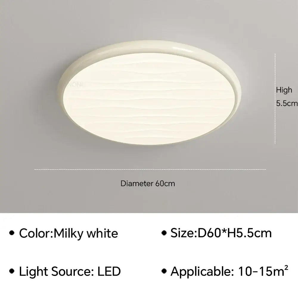 Modern minimalist black decorbites led ceiling light with milky white oval shape and subtle wavy texture for bedroom