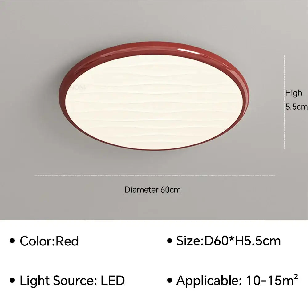 Modern minimalist black red oval led ceiling light with glossy frame and textured white diffuser for bedroom decorbites led ceiling