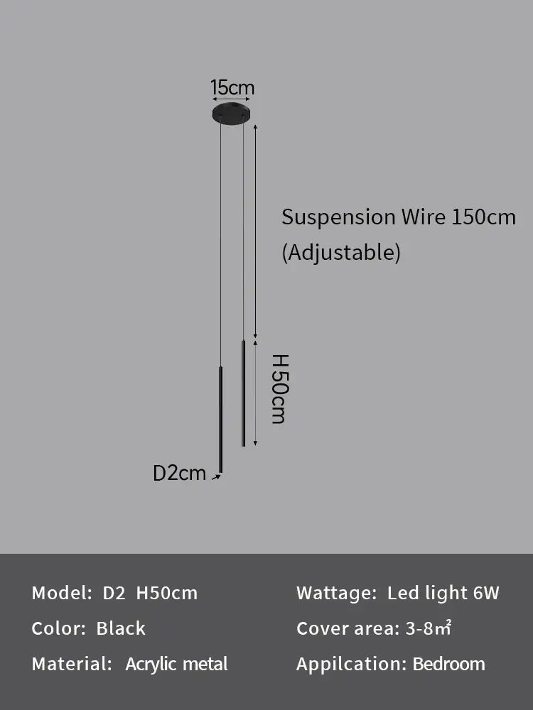 Black decorbites led pendant light with acrylic metal design and adjustable 150cm suspension wire for modern décor