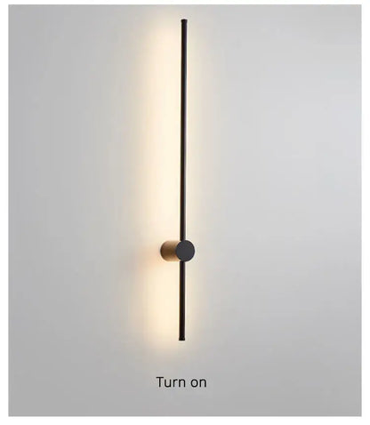 Modern minimalist black metal wall lamp with cylindrical body and warm light for staircase lighting decorbites led strip wall