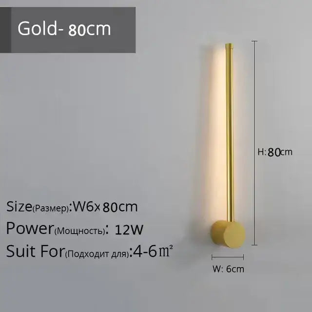 Gold-colored sleek cylindrical wall lamp with circular base for modern minimalist decorbites led strip wall lighting
