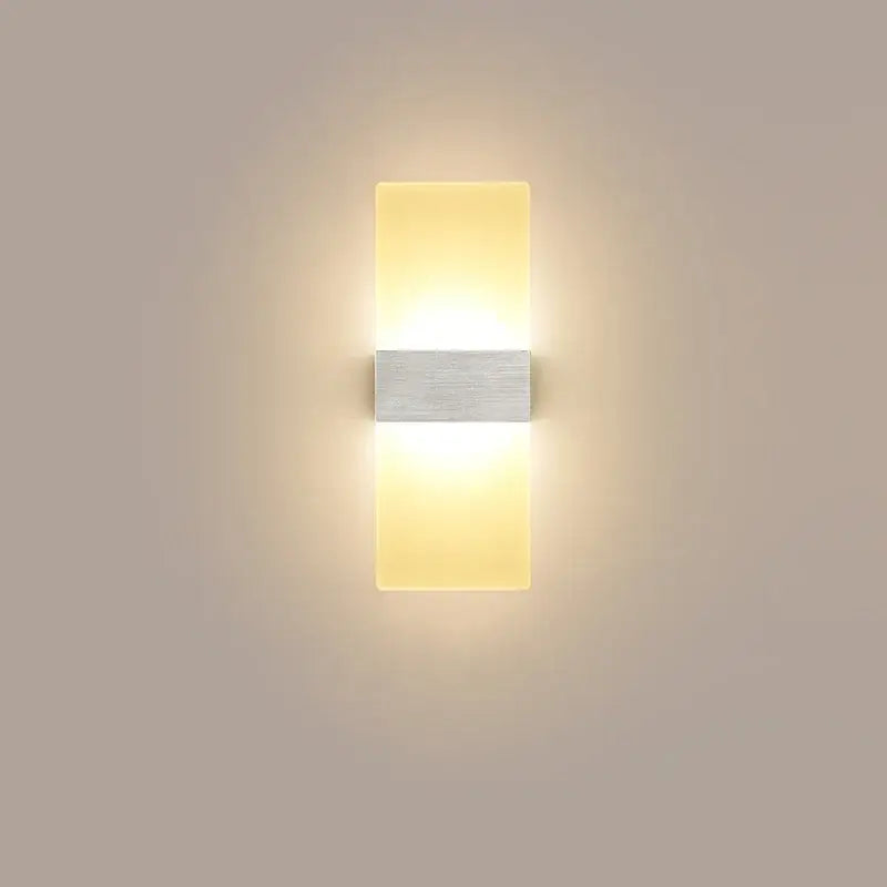 Modern minimalist black led wall light with brushed silver frame and frosted glass panels for bedroom decorbites led wall light