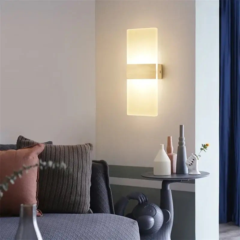 Modern minimalist black led wall light with wooden accents and frosted glass panels for bedroom decorbites led wall use