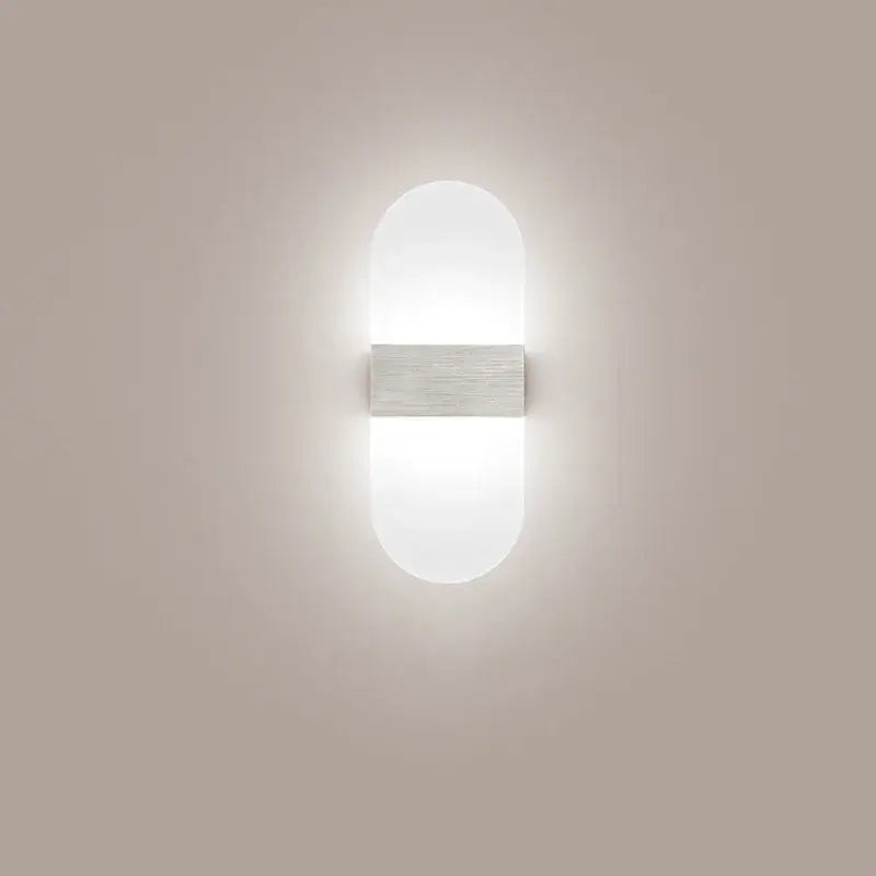 Modern minimalist black led wall light with oval frosted glass diffuser and brushed metal bar for bedroom decorbites led wall sconce